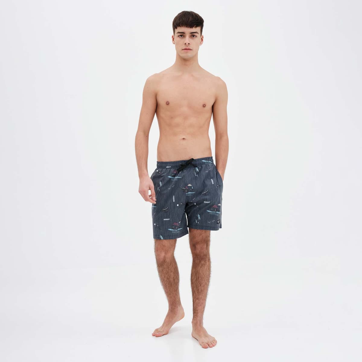 Recycled Printed 17" Volley Swim Shorts Μαυρο