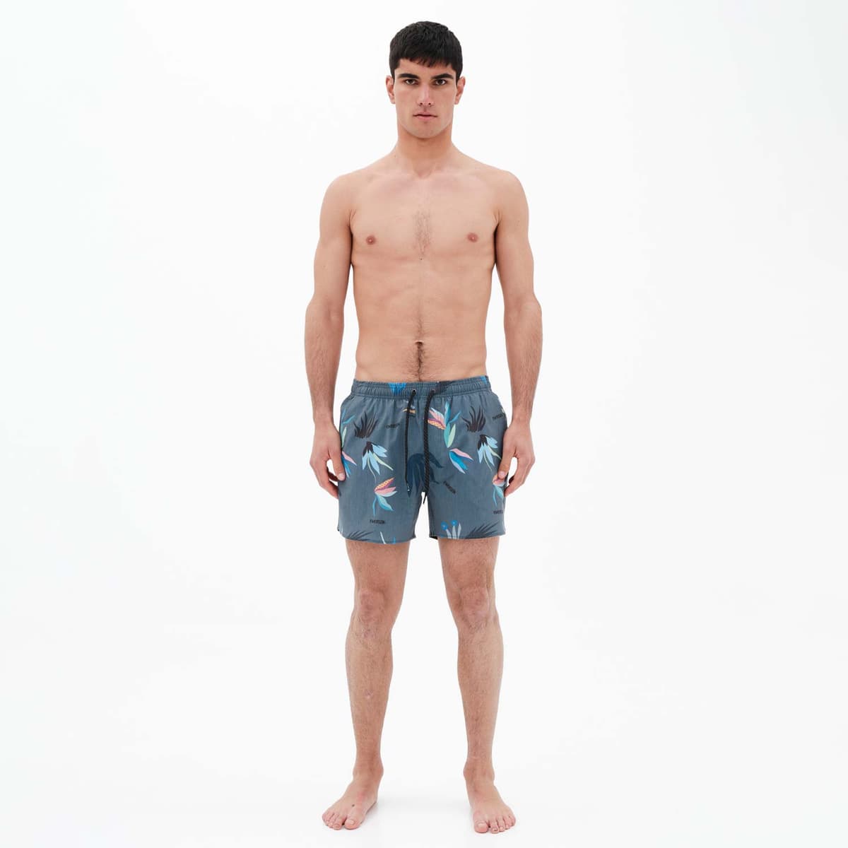 Classic Printed 14" Stretch Volley Swim Shorts Γκρι