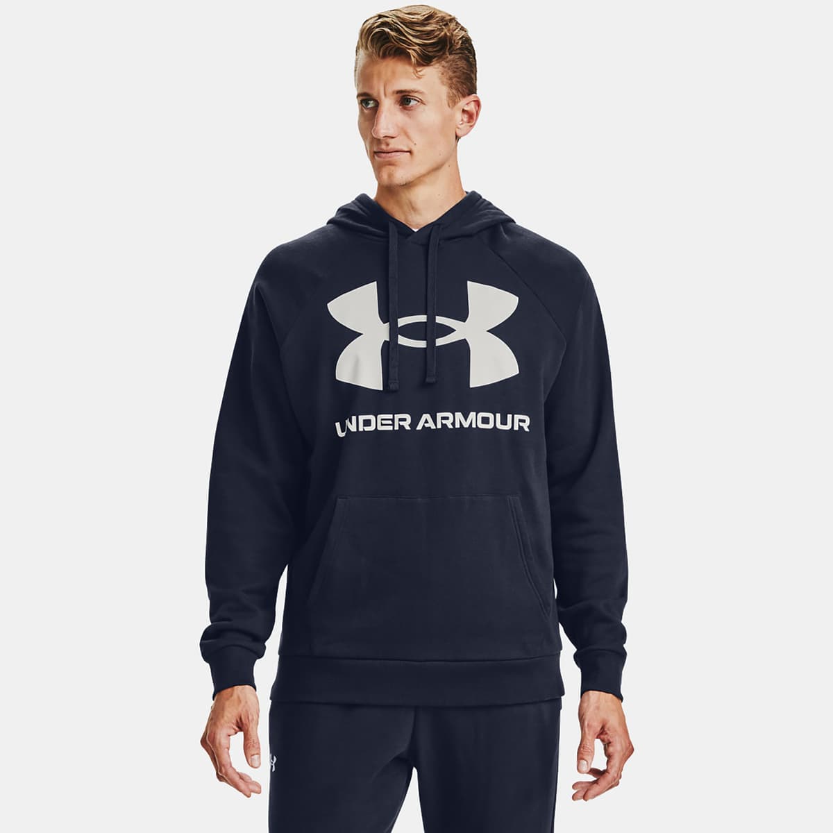 Under Armour Rival Fleece Big Logo Hoodie Γκρι