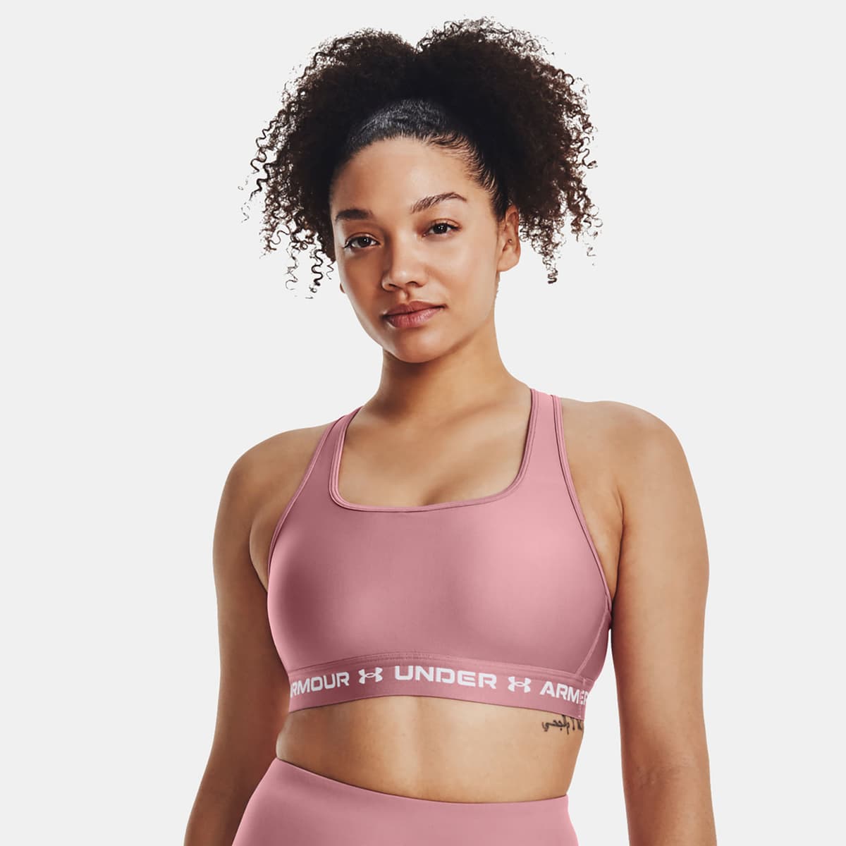 Under Armour Mid Crossback Sports Bra Μαυρο
