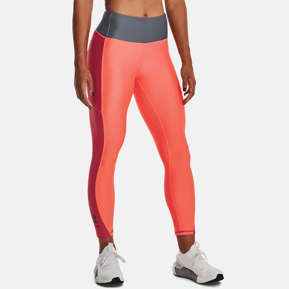 Under Armour Heatgear Blocked Ankle Leggings Κοκκινο