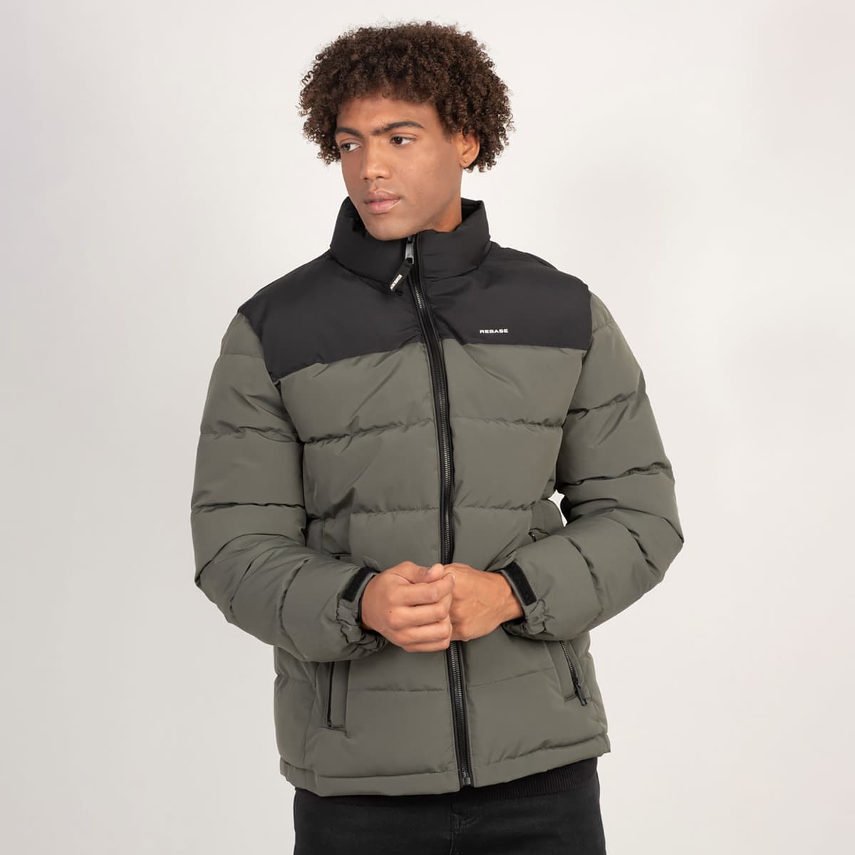 Rebase Padded Jacket Χακι