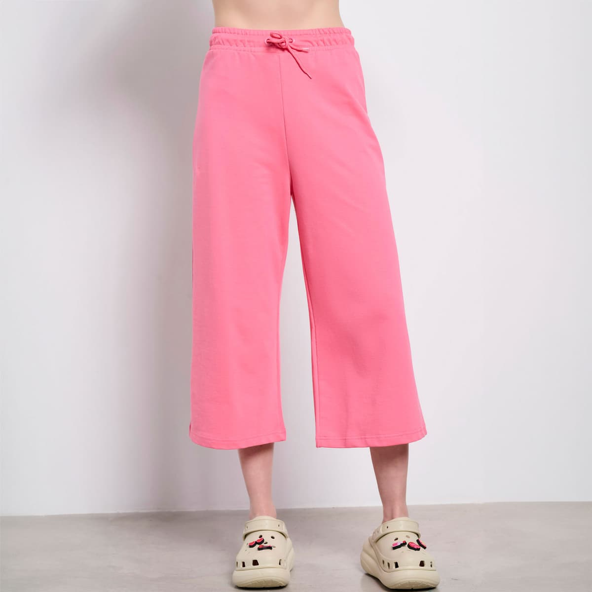 Bdtk Highwaist Wide Leg 7/8 Pants Ροζ