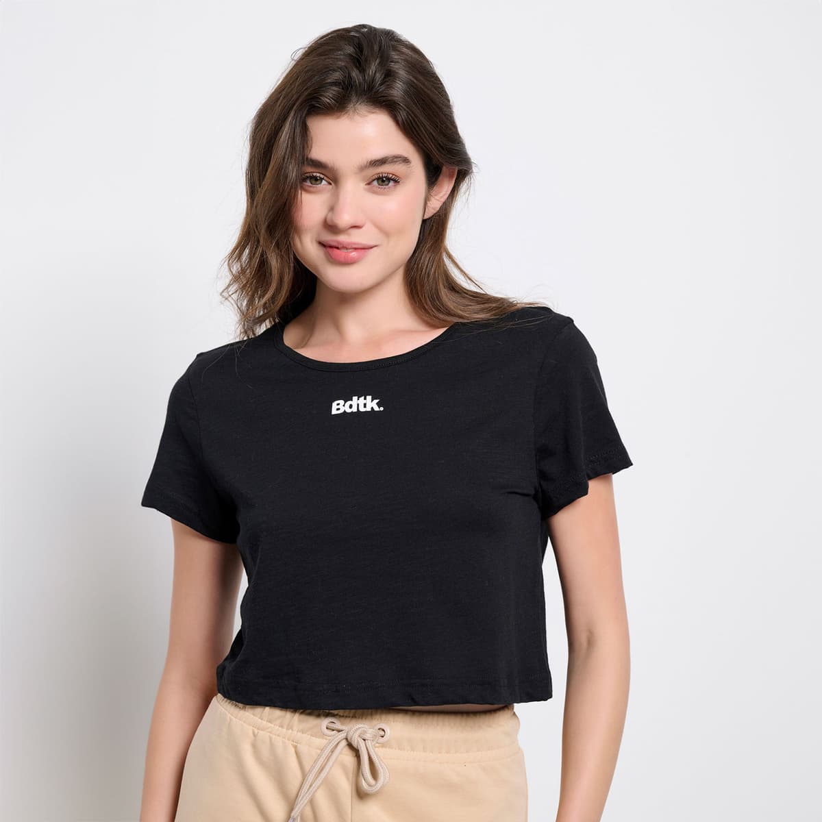 Bdtk Cropped T-Shirt Ασπρο