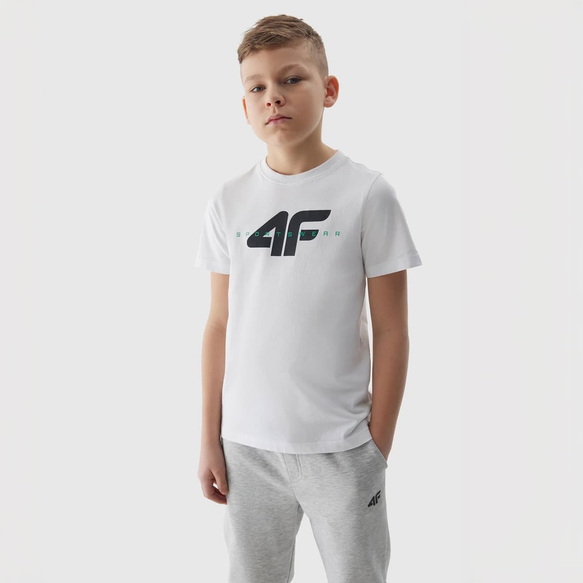 4F Boys' Organic Cotton Printed T-Shirt Μαυρο