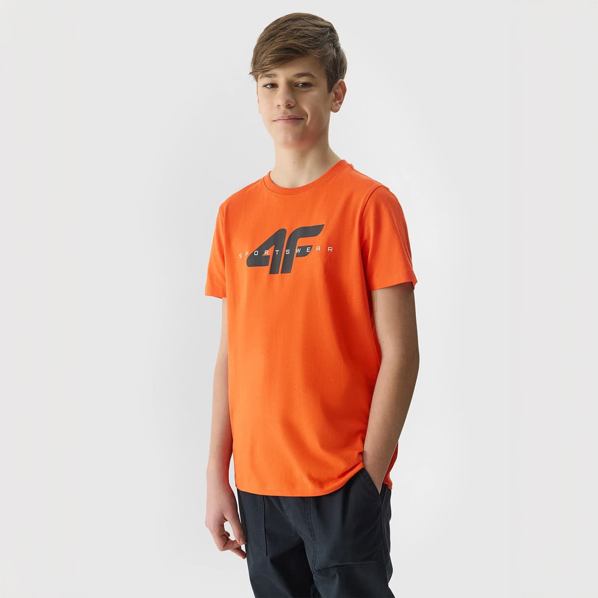 4F Boys' Organic Cotton Printed T-Shirt Μαυρο