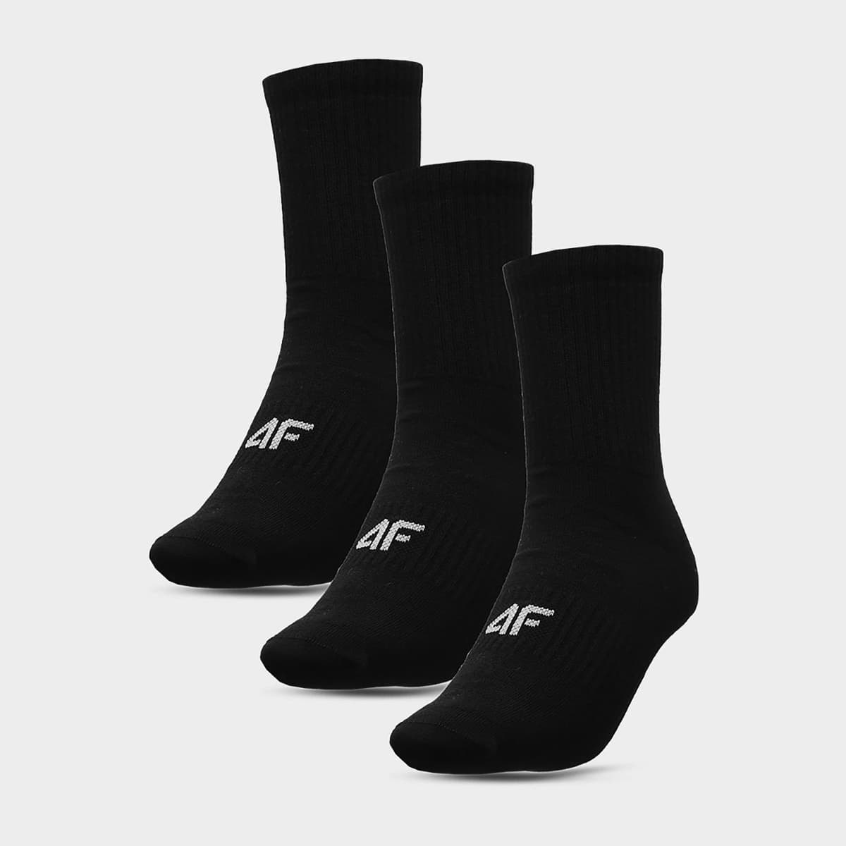 4F Men'S Casual Crew Socks (3-Pack) Μαυρο