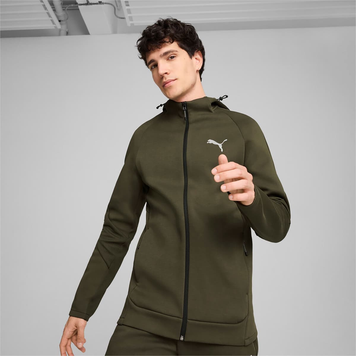 Puma Evostripe Full-Zip Hoodie Χακι