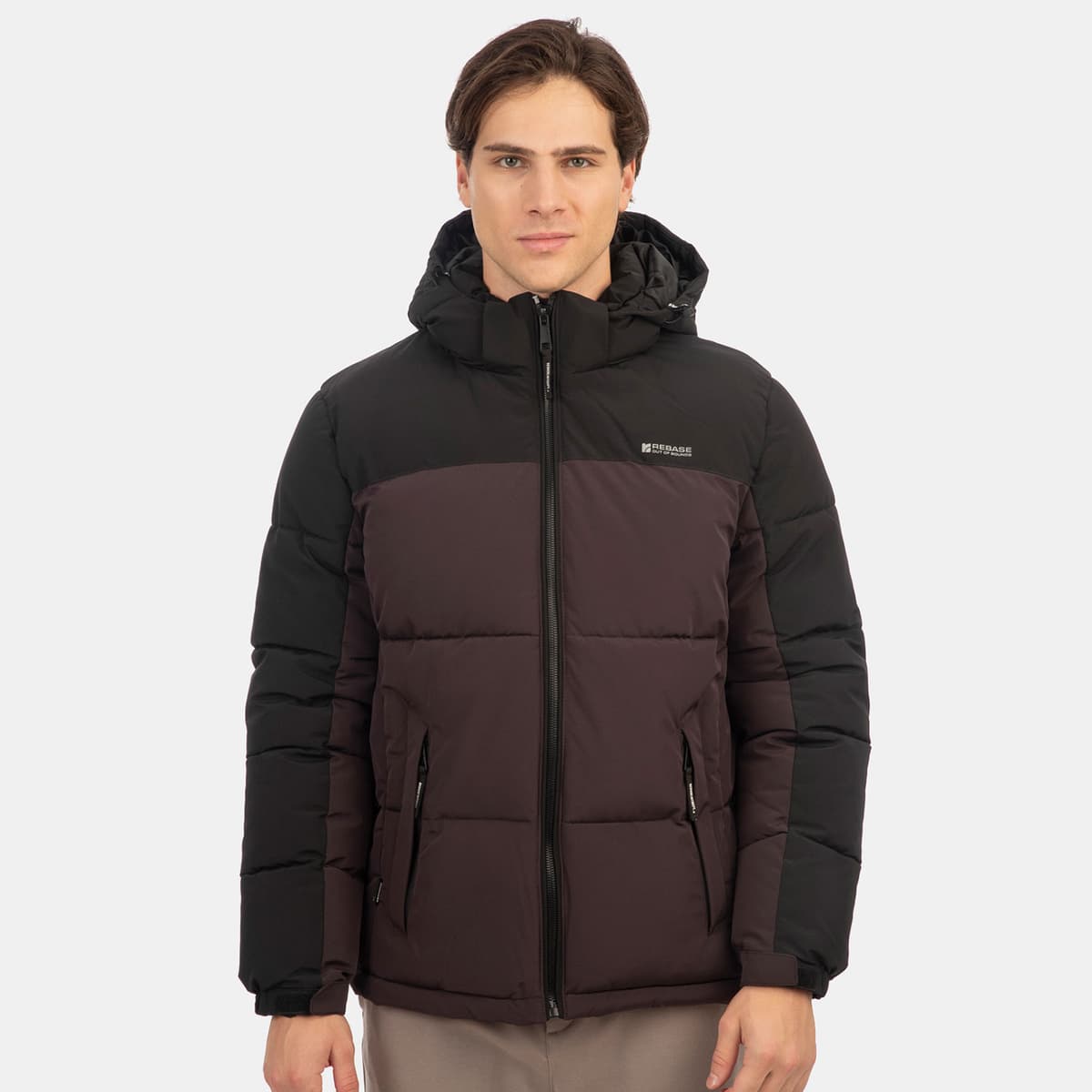 Rebase Mid Length Padded Jacket Μαυρο