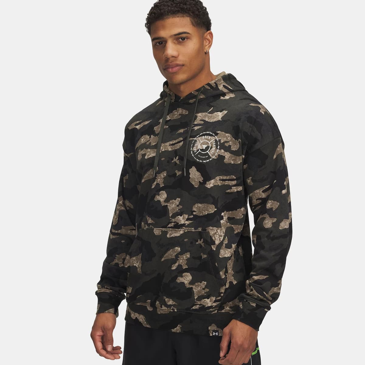 Under Armour Project Rock Terry Printed Hoodie Χακι