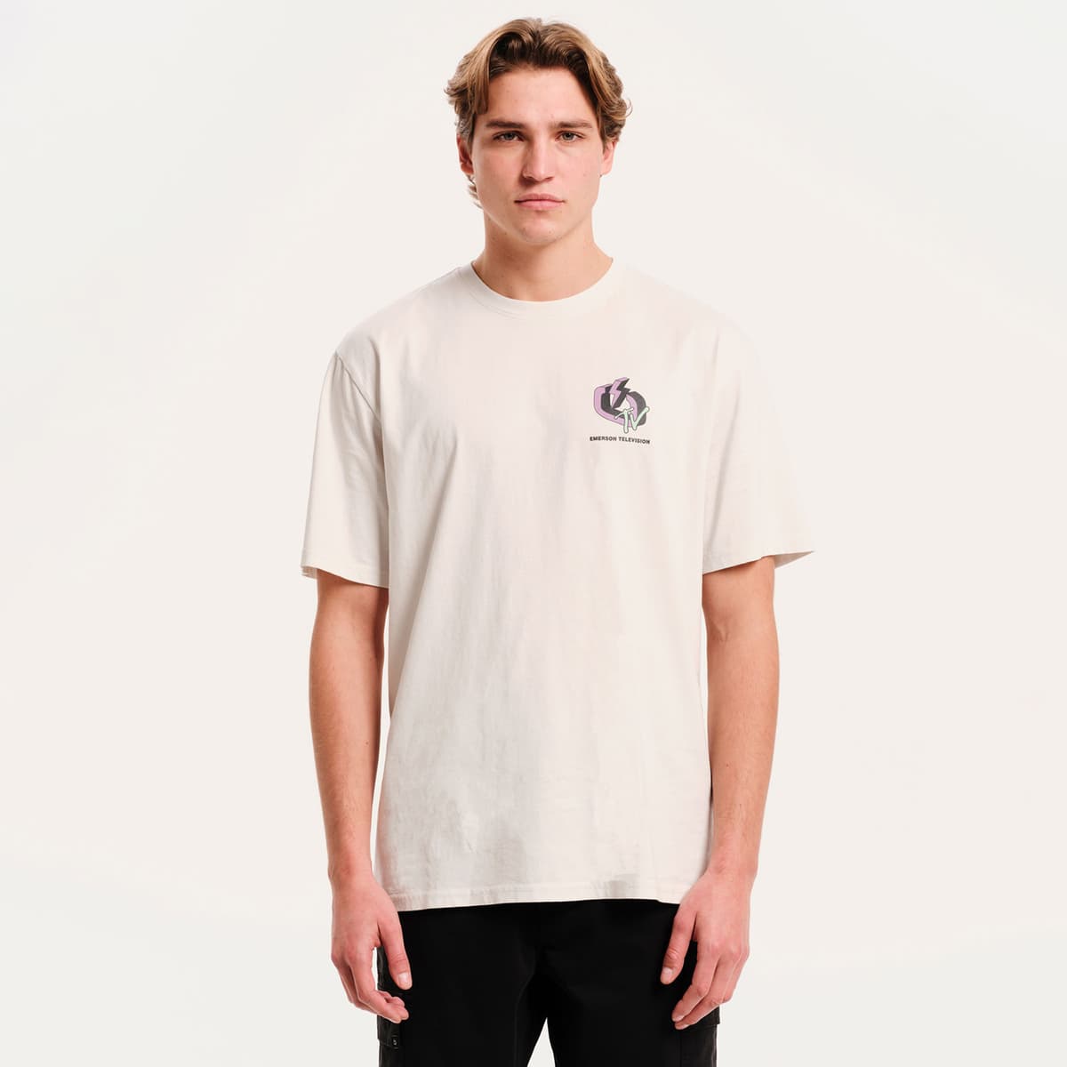 Emerson Television Men’S Short Sleeve T-Shirt Μπεζ