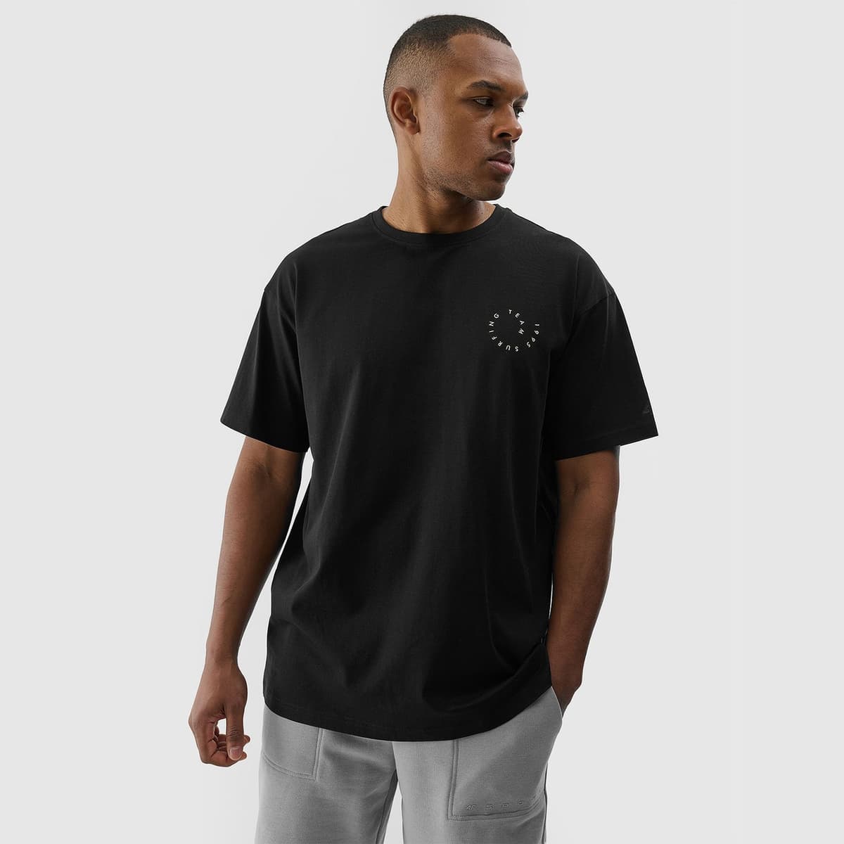 4F Men'S Oversize T-Shirt With Print Μαυρο