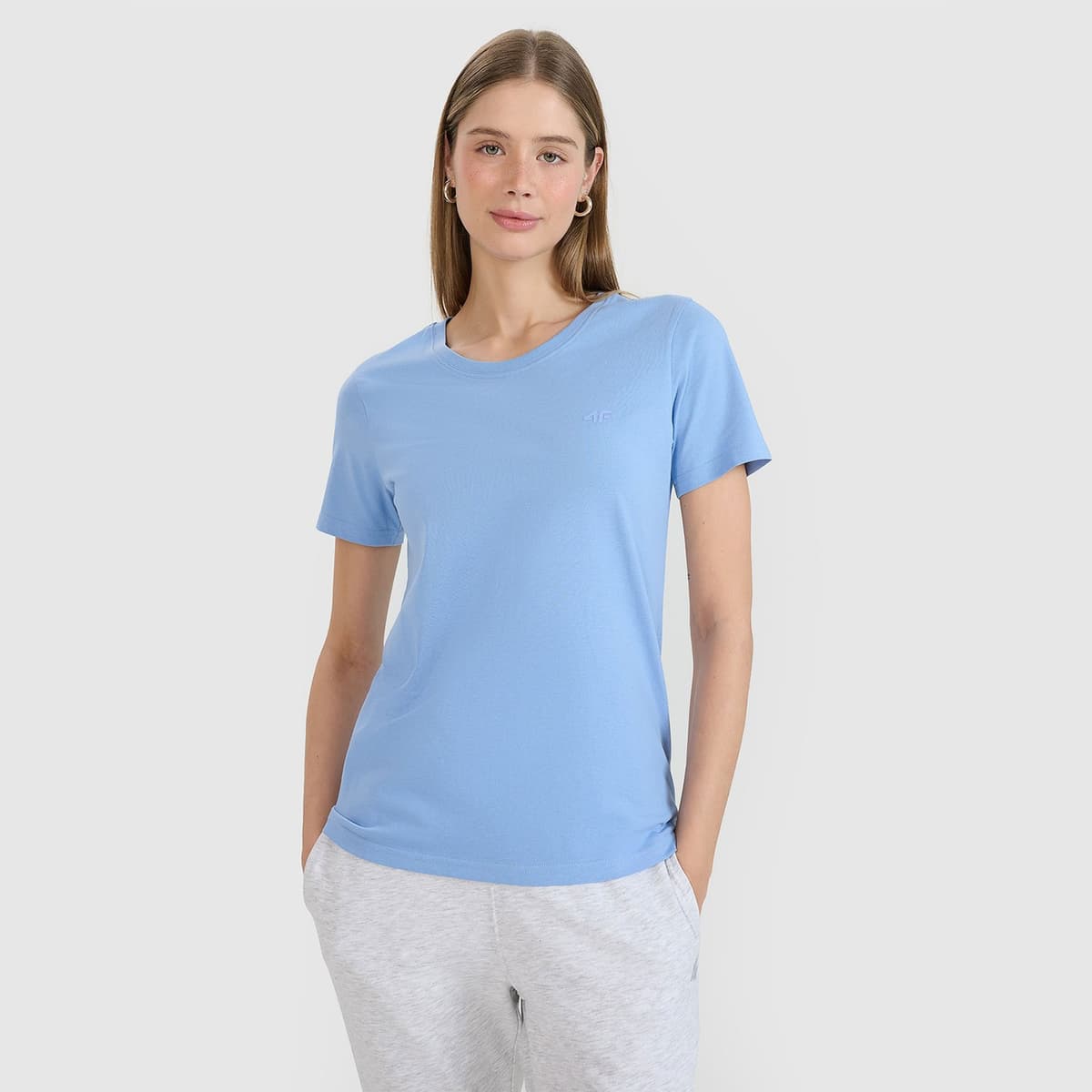 4F Women'S Regular Plain T-Shirt Μπλε
