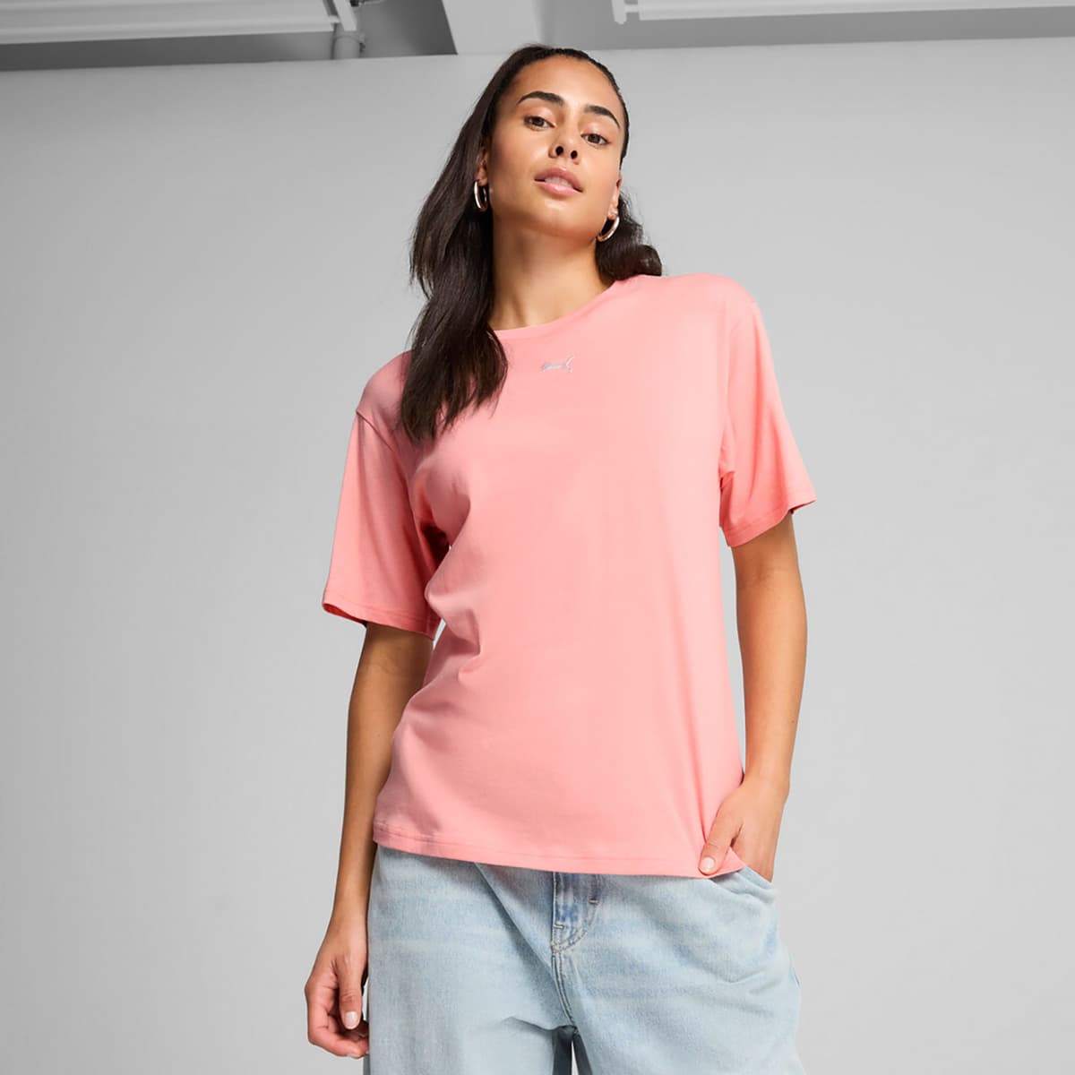 Puma Women'S Essentials Relaxed T-Shirt Ροζ