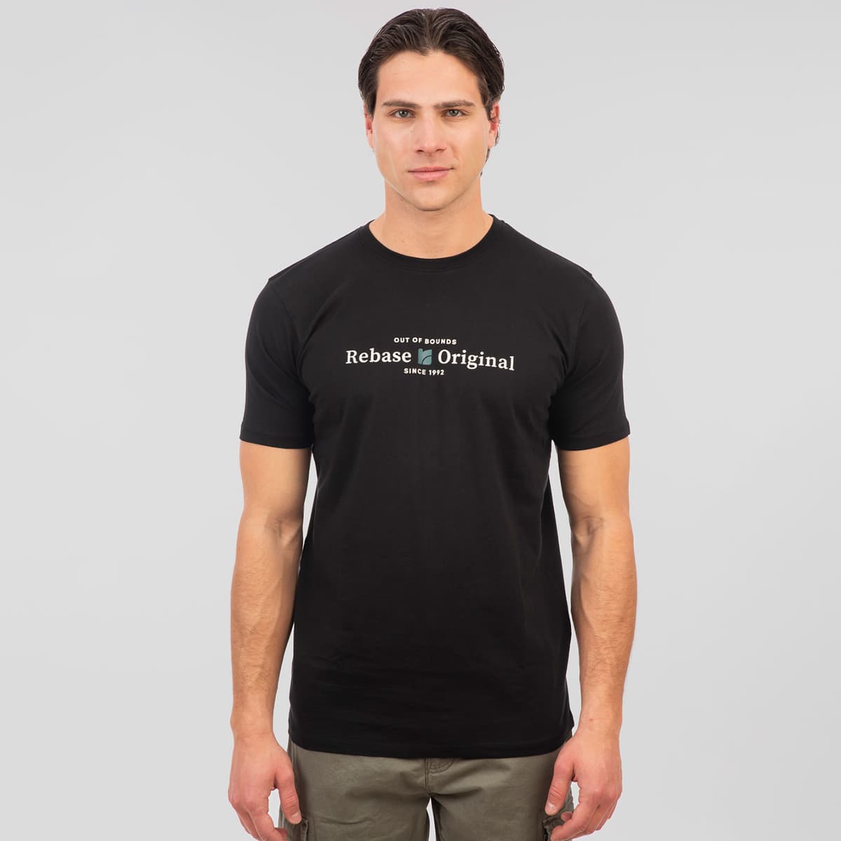 Rebase Printed T-Shirt Μαυρο