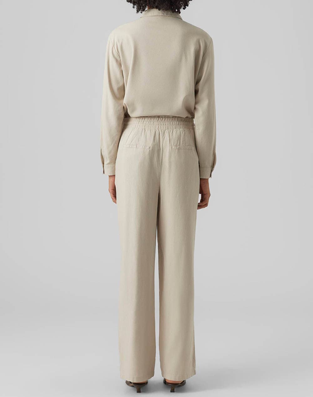 Women's Wide Leg Pants Vero Moda Ecru