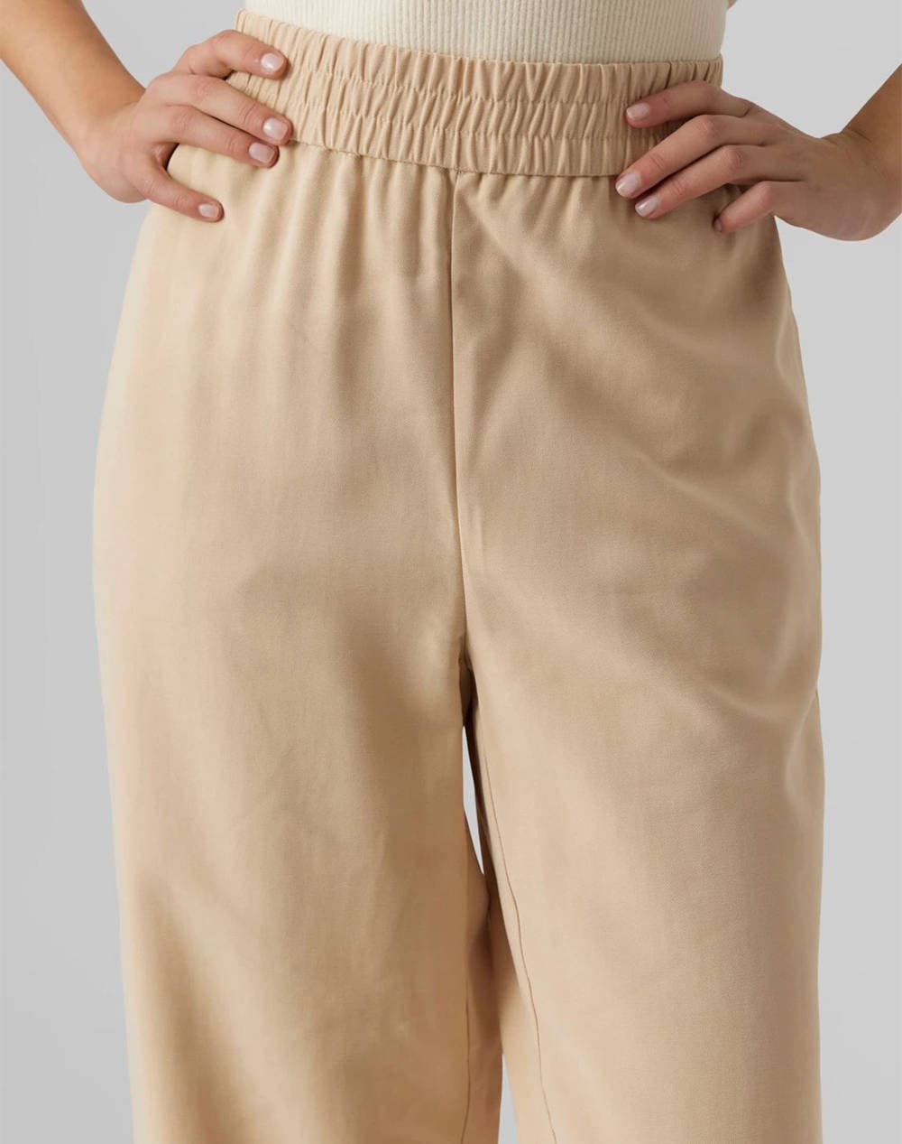Women's Wide Leg Pants Vero Moda Ecru