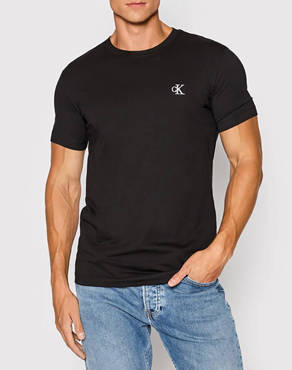 CALVIN KLEIN JEANS ΜΠΛΟΥΖΑ CK ESSENTIAL SLIM TEE J30J314544-YAF White