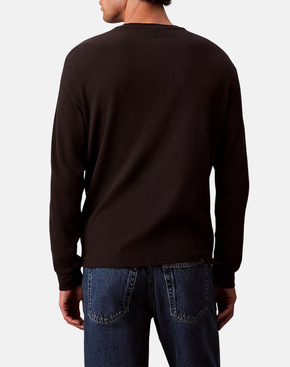 LONG SLEEVE CALVIN KLEIN WAFFLE CREWNECK BLACK CALVIN KLEIN