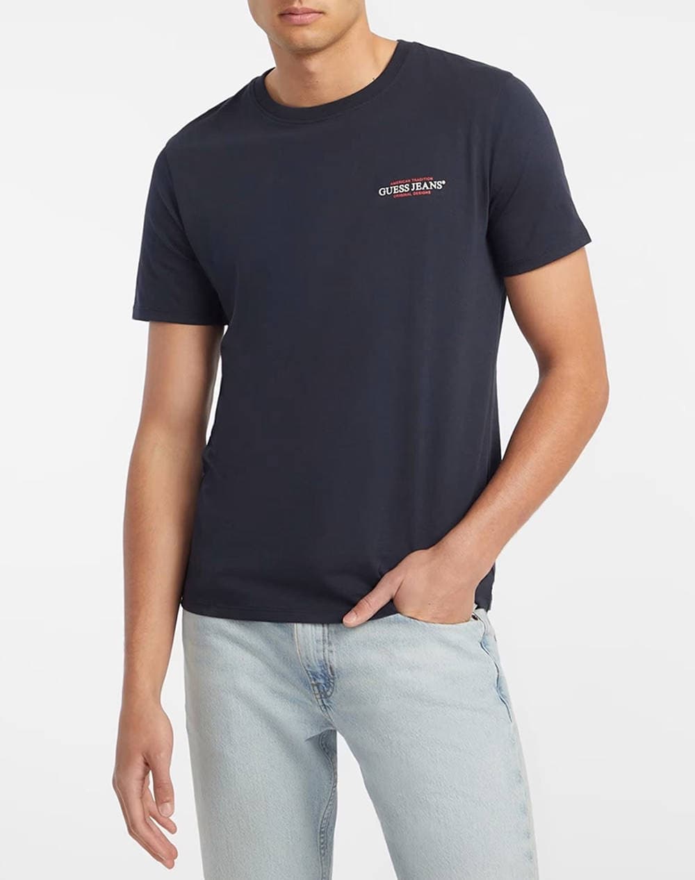 GUESS JEANS T-SHIRT CREWNECK SLIM FIT LOGO ΣΟΜΟΝ