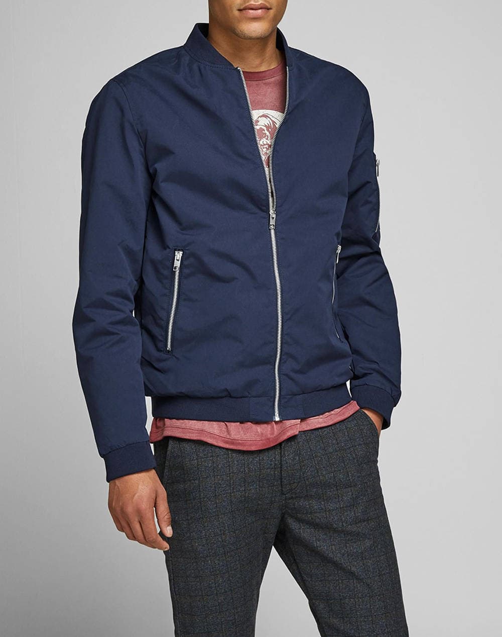 Men's Bomber Jackets Jack & Jones Gray
