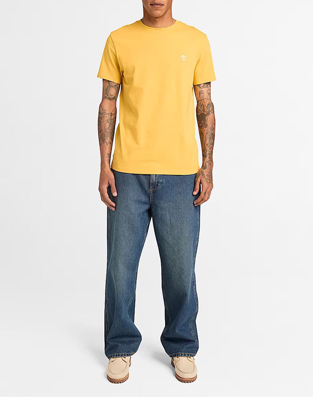 TIMBERLAND T-SHIRT CREW NECK DUN-RIVER SLIM FIT ΚΡΟΚΙ