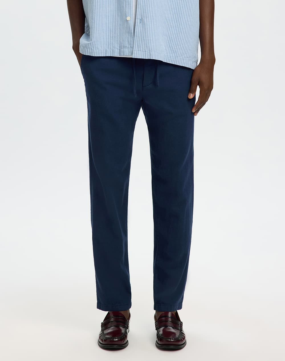 SELECTED SLM172-SLIMTAPE BRODY LINEN BLD PNT NOOS 16087636-IncenseMIXEDW.OATMEAL Biege