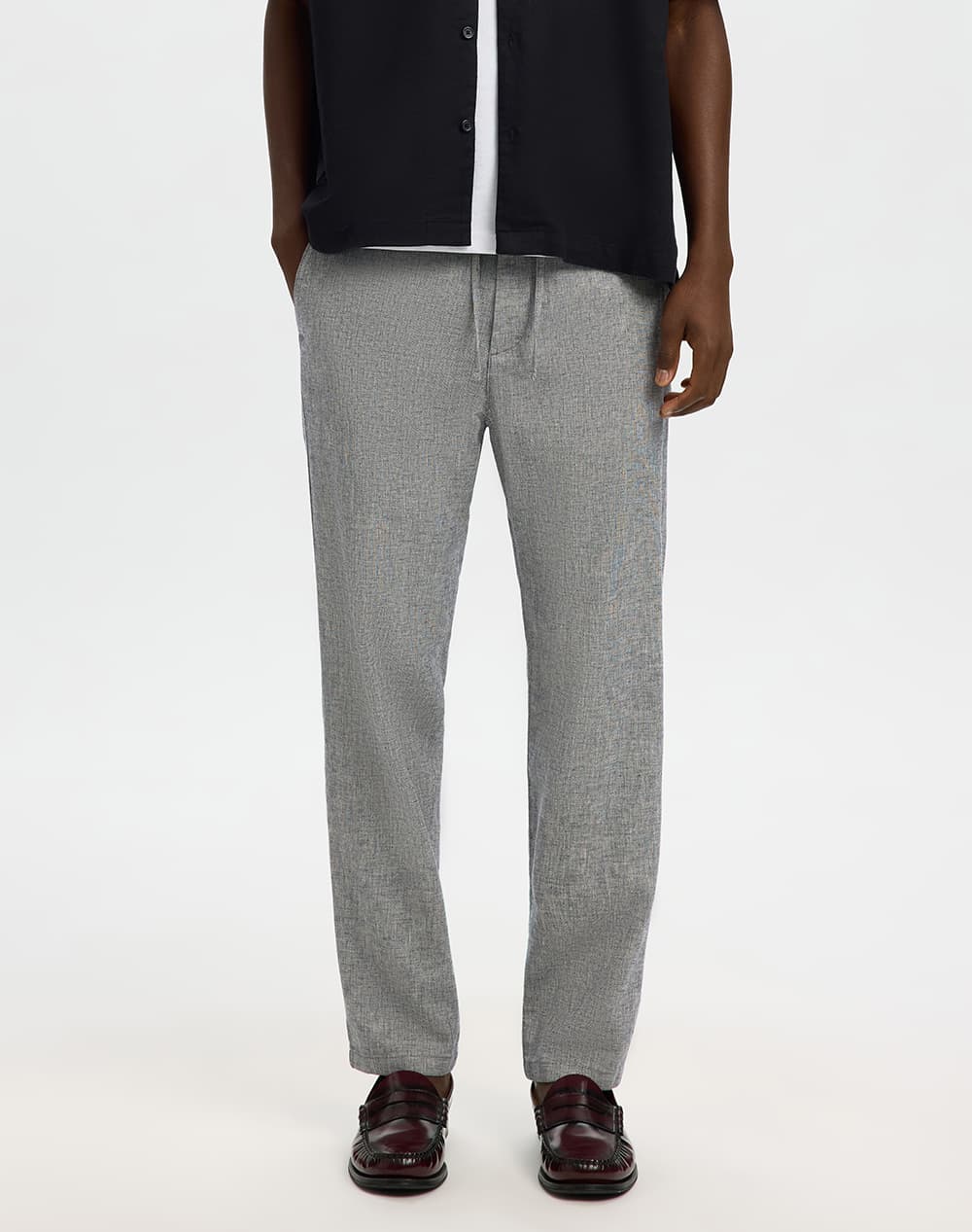 SELECTED SLM172-SLIMTAPE BRODY LINEN BLD PNT NOOS 16087636-IncenseMIXEDW.OATMEAL Biege