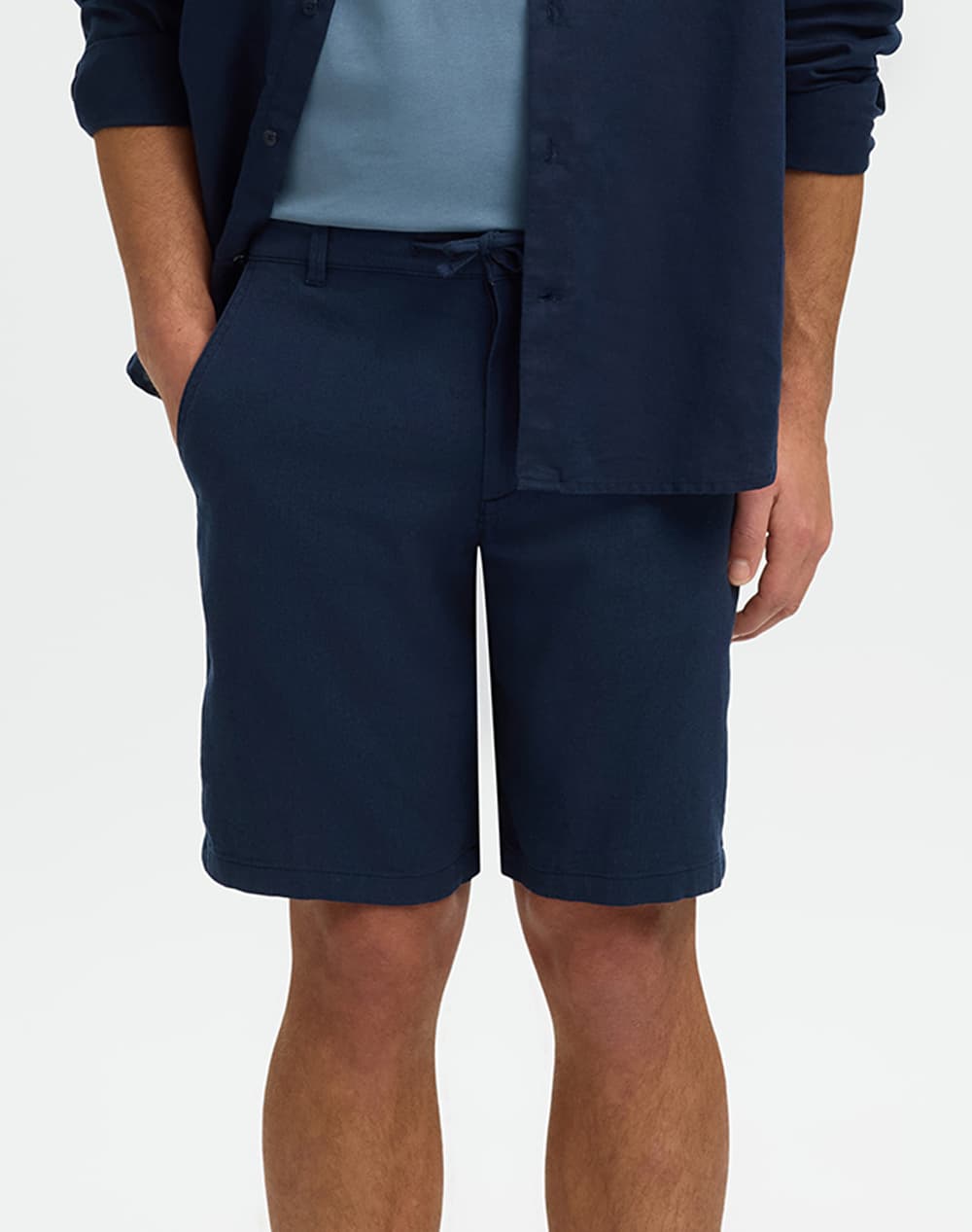 SELECTED SLMREGULAR-BRODY LINEN BLD SHORTS NOOS 16087638-IncenseMIXEDW.OATMEAL Biege