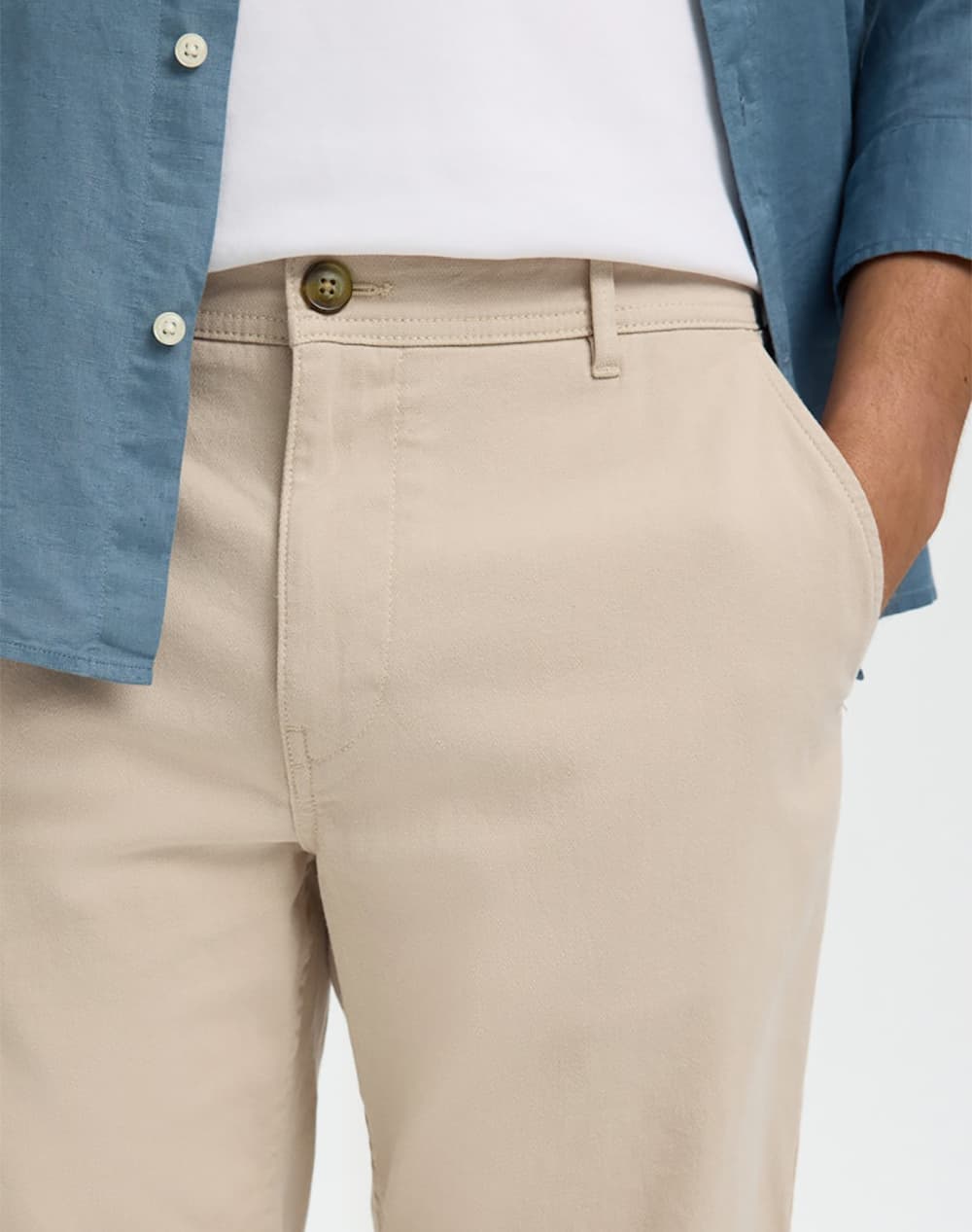 Men's Chino Shorts Selected Beige