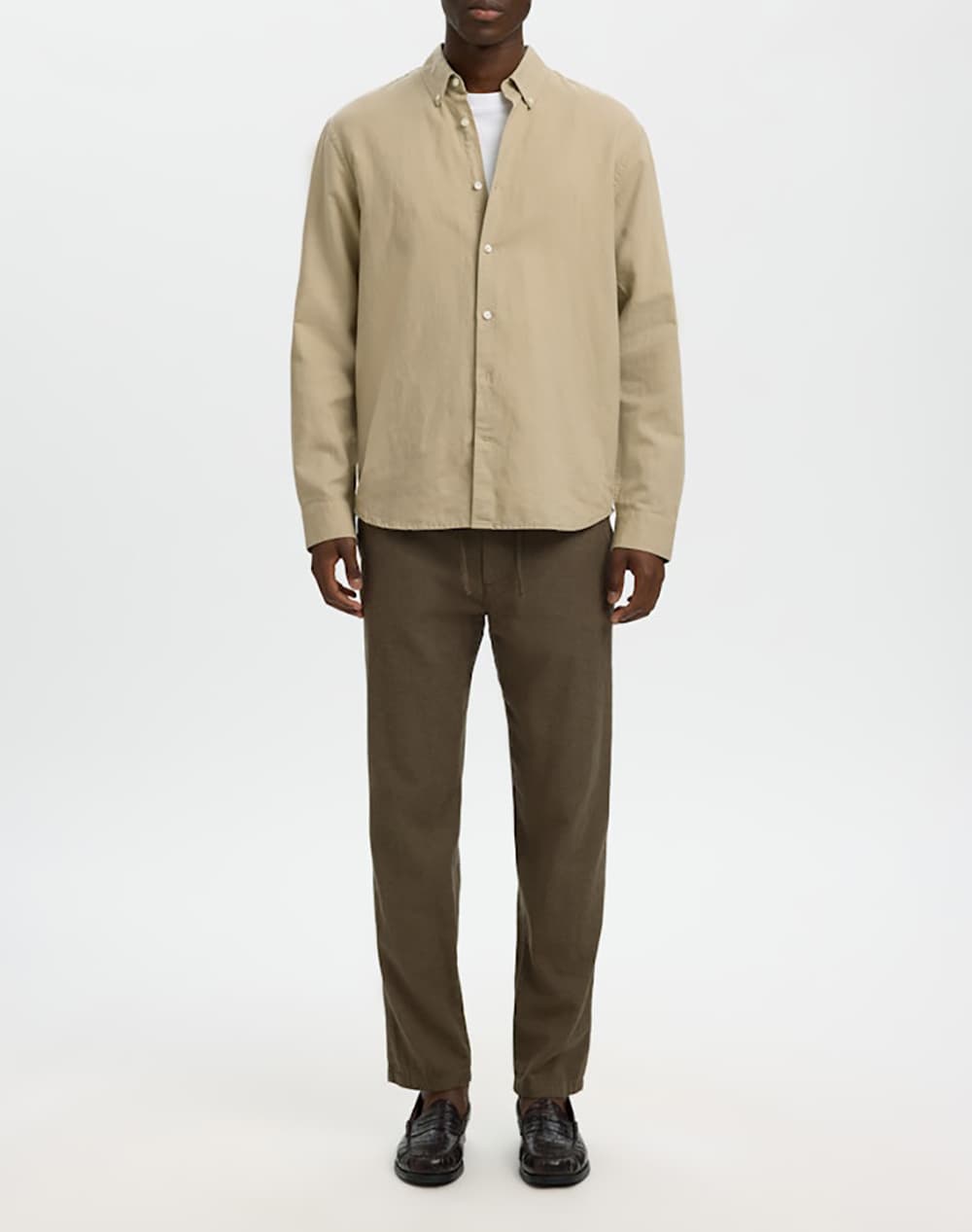 Men's Shirts Selected Beige