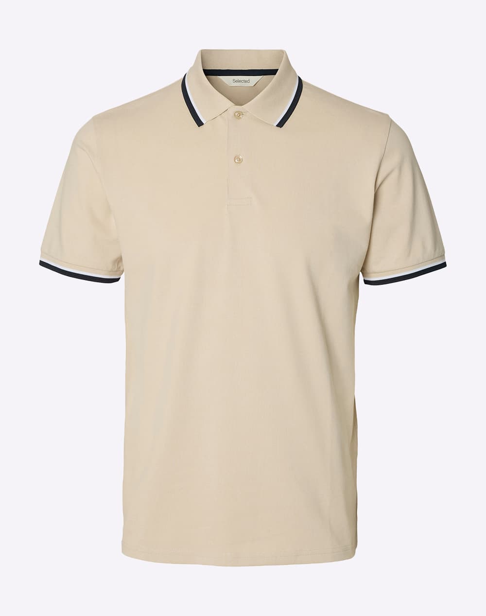 Men's Polo Shirts Selected Ecru