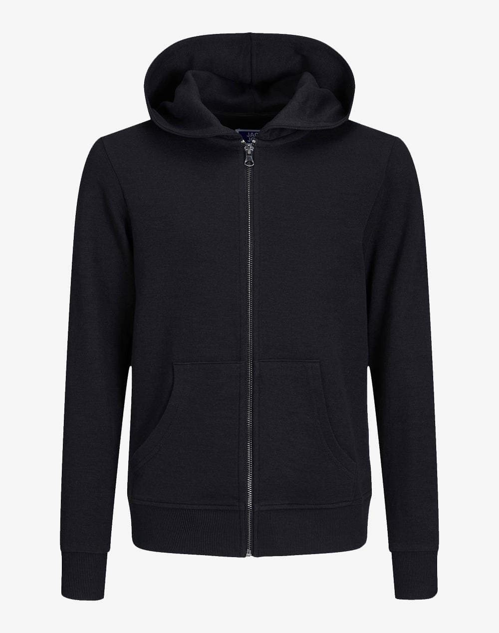 JACK&JONES JJEBASIC SWEAT ZIP HOOD NOOS JNR 12182519-BLACK Black