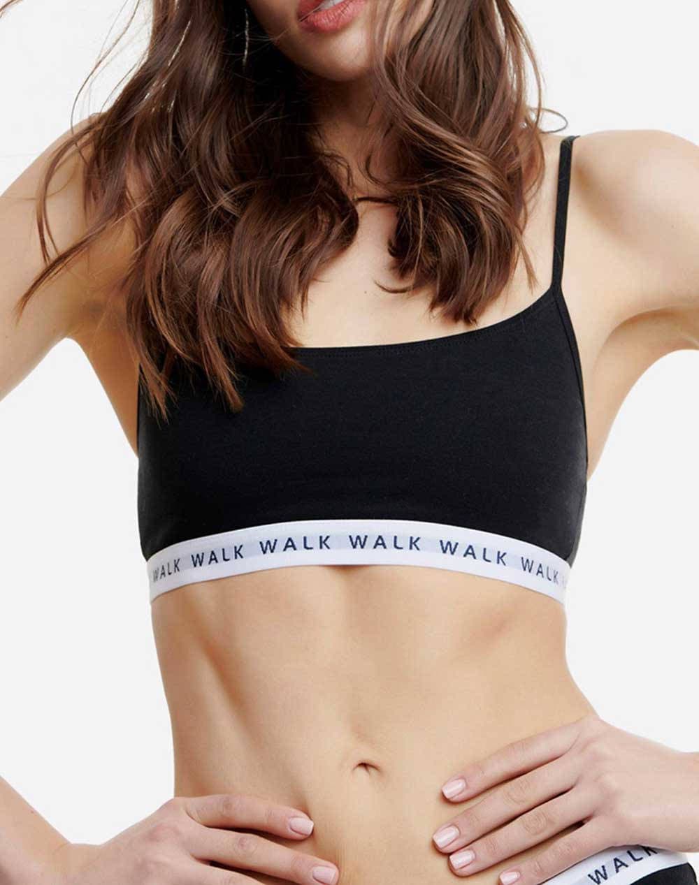 WALK ΓΥΝΑΙΚΕΙΟ ΒΑΜΒΑΚΕΡΟ BRALETTE ΜΕ ΛΑΣΤΙΧΟ ΚΑΙ ΛΕΠΤΗ ΤΙΡΑ W2250-09 Gray