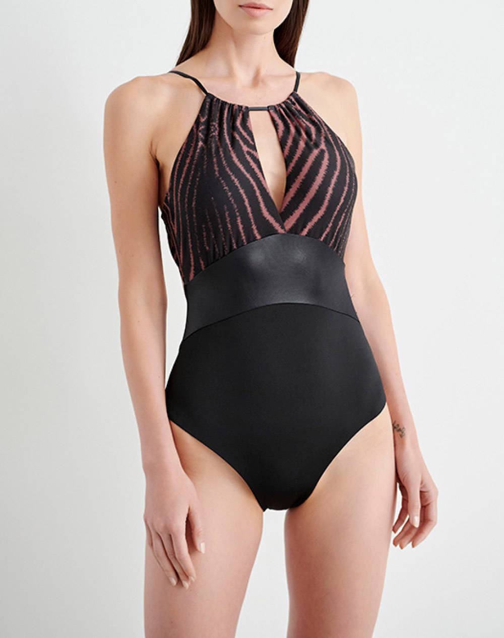 Women's One-Piece Swimsuits Blu4U Black