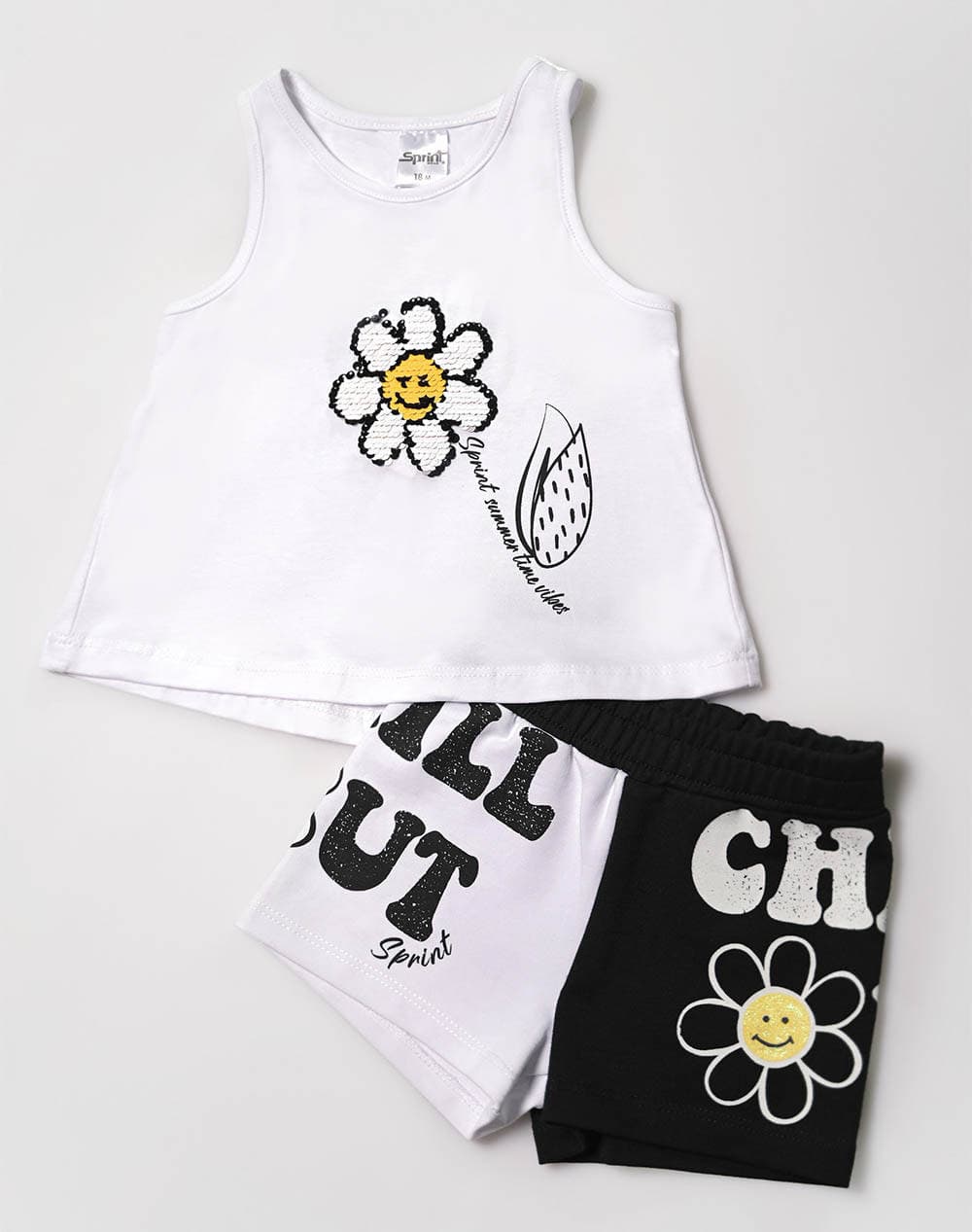 SPRINT SET BABY GIRL WITH SHORTS 231-2012-S100 White