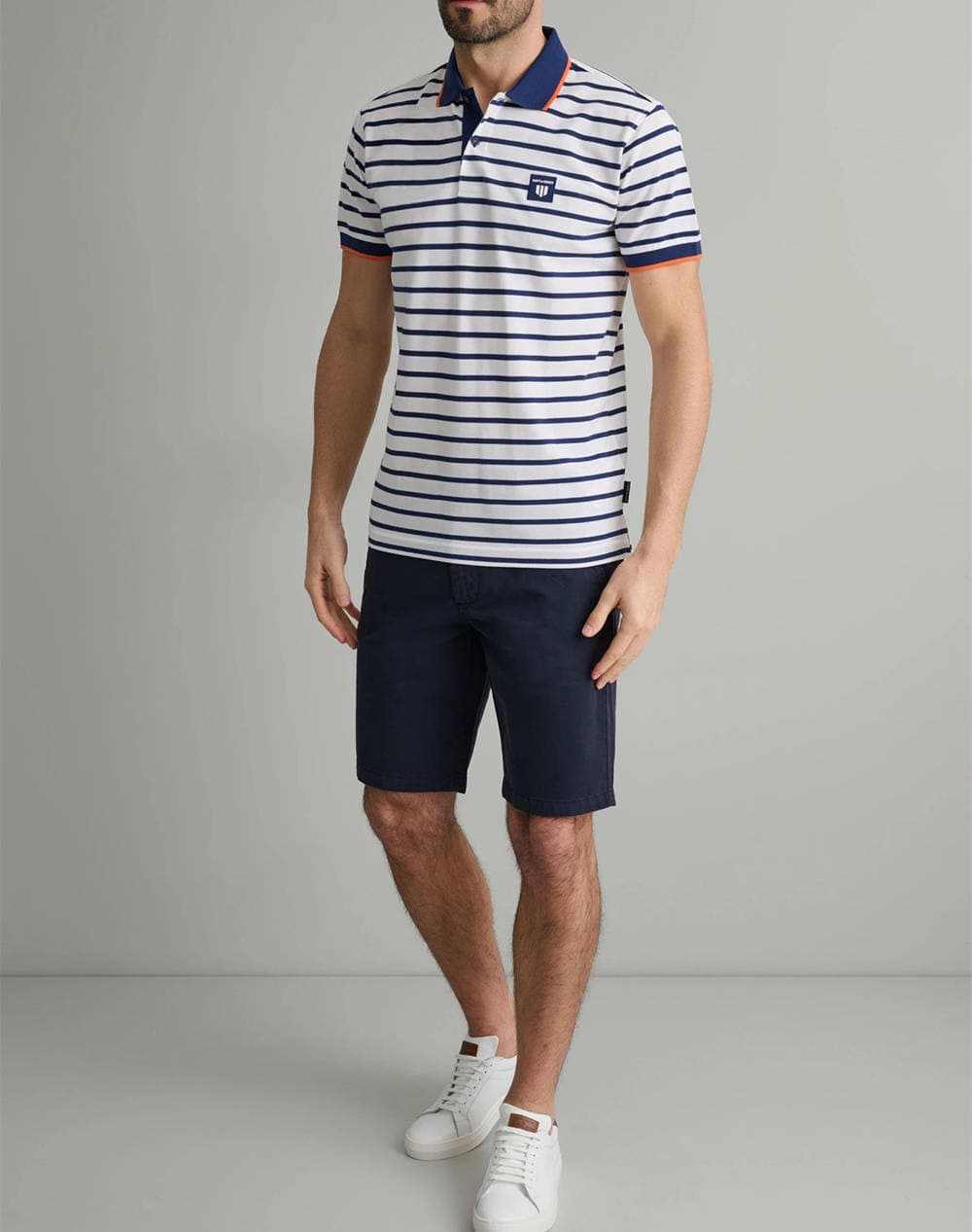 Men's Chino Shorts Navy & Green Blue