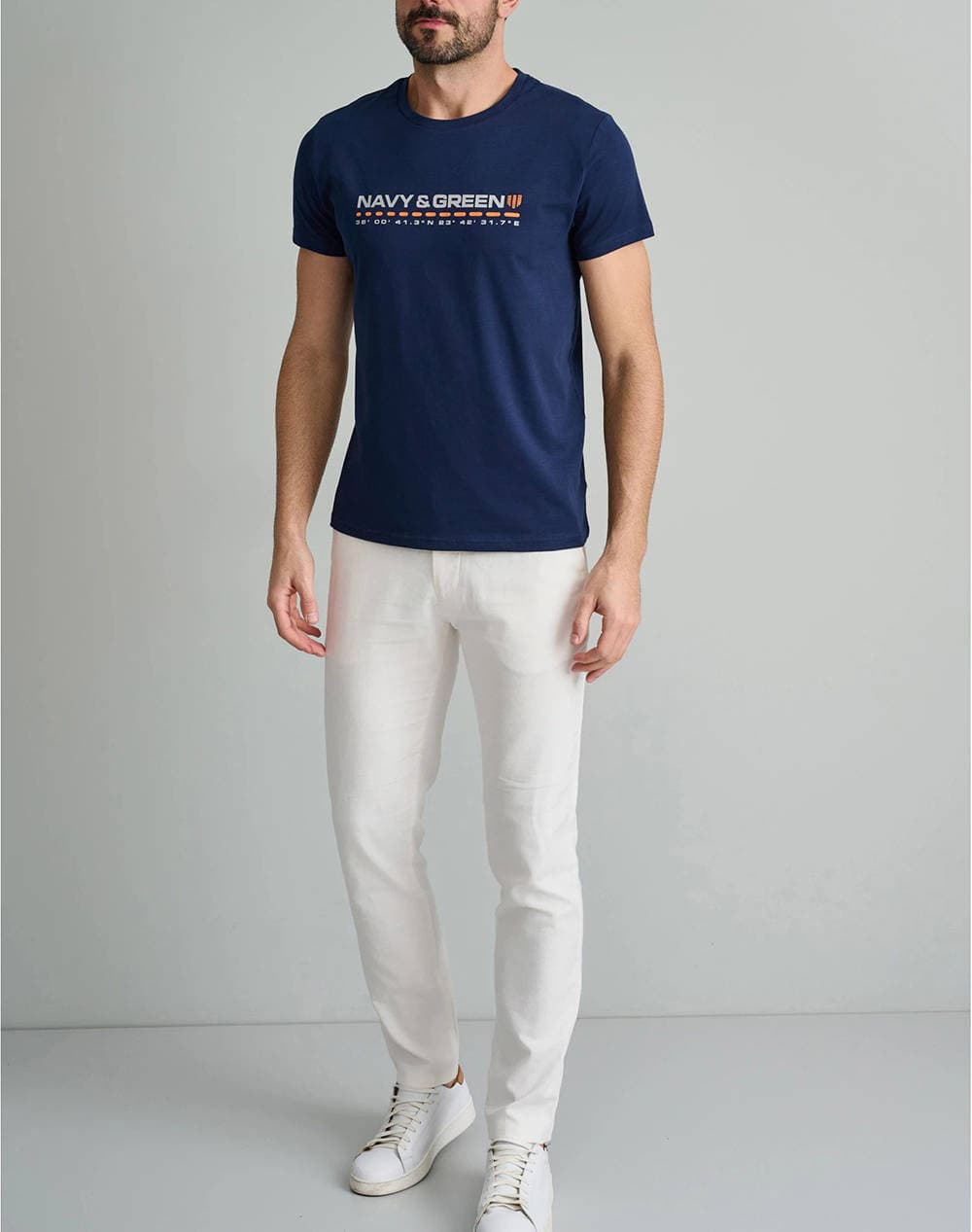 Men's T-Shirts Navy & Green Blue