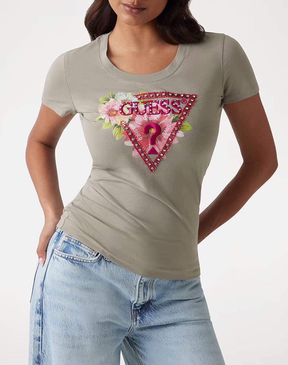 GUESS SS CN TRIANGLE BEADS TEE ΜΠΛΟΥΖΑ ΓΥΝΑΙΚΕΙΟ W5GI10J1314-G8CJ Mixed