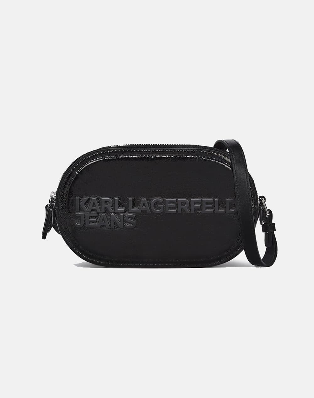 KARL LAGERFELD JEANS KLJ ESSENTIAL PU CAMERA BAG (Διαστάσεις: 21 x 12.5 x 7εκ.) A1W30336-999 Black