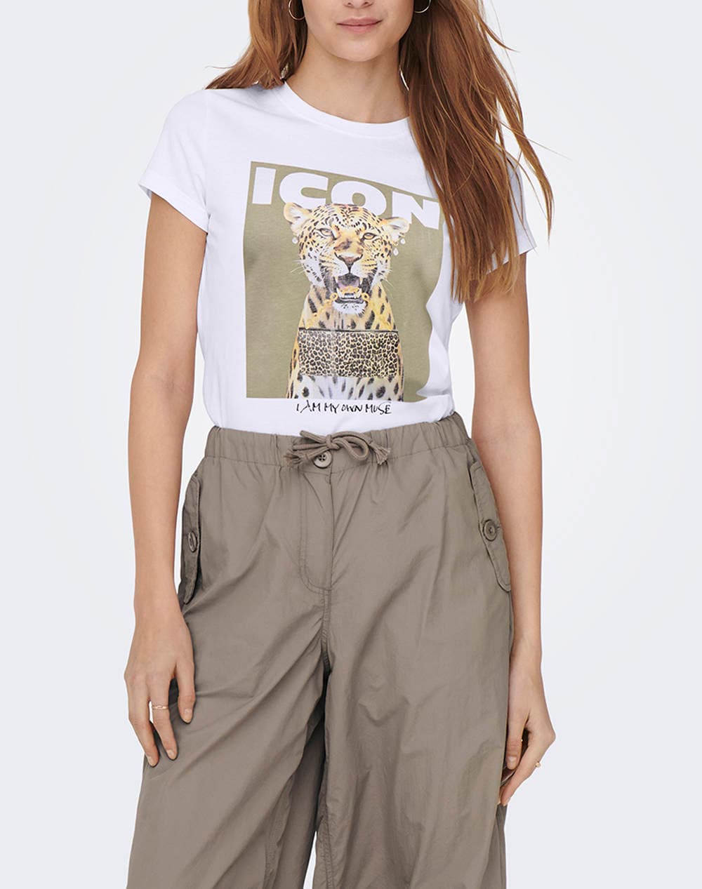 ONLY ONLVIBE LIFE S/S GLASSES TOP BOX JRS 15291975-Bright WhiteCattitude White