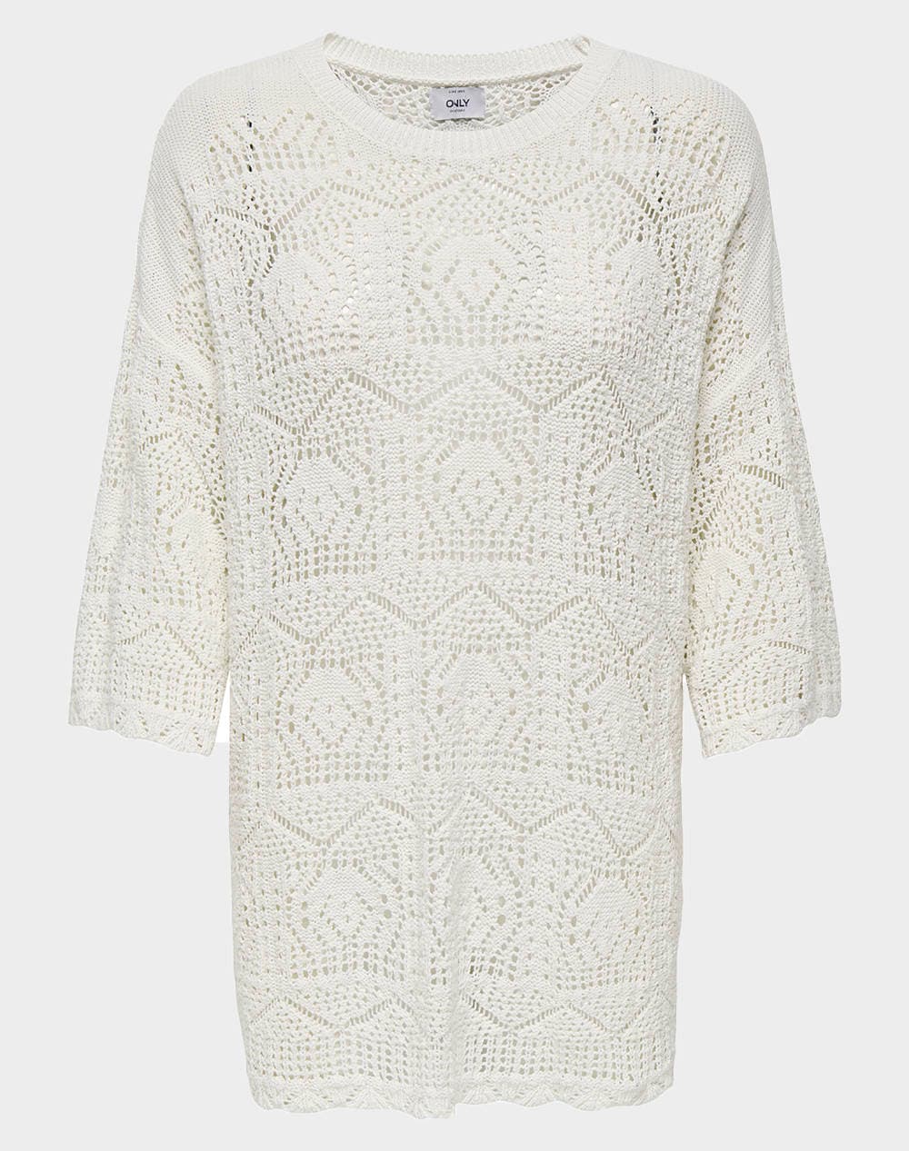 ONLY ONLBEA LIFE 3/4 LOOSE O-NECK KNT 15341234-Cloud Dancer White