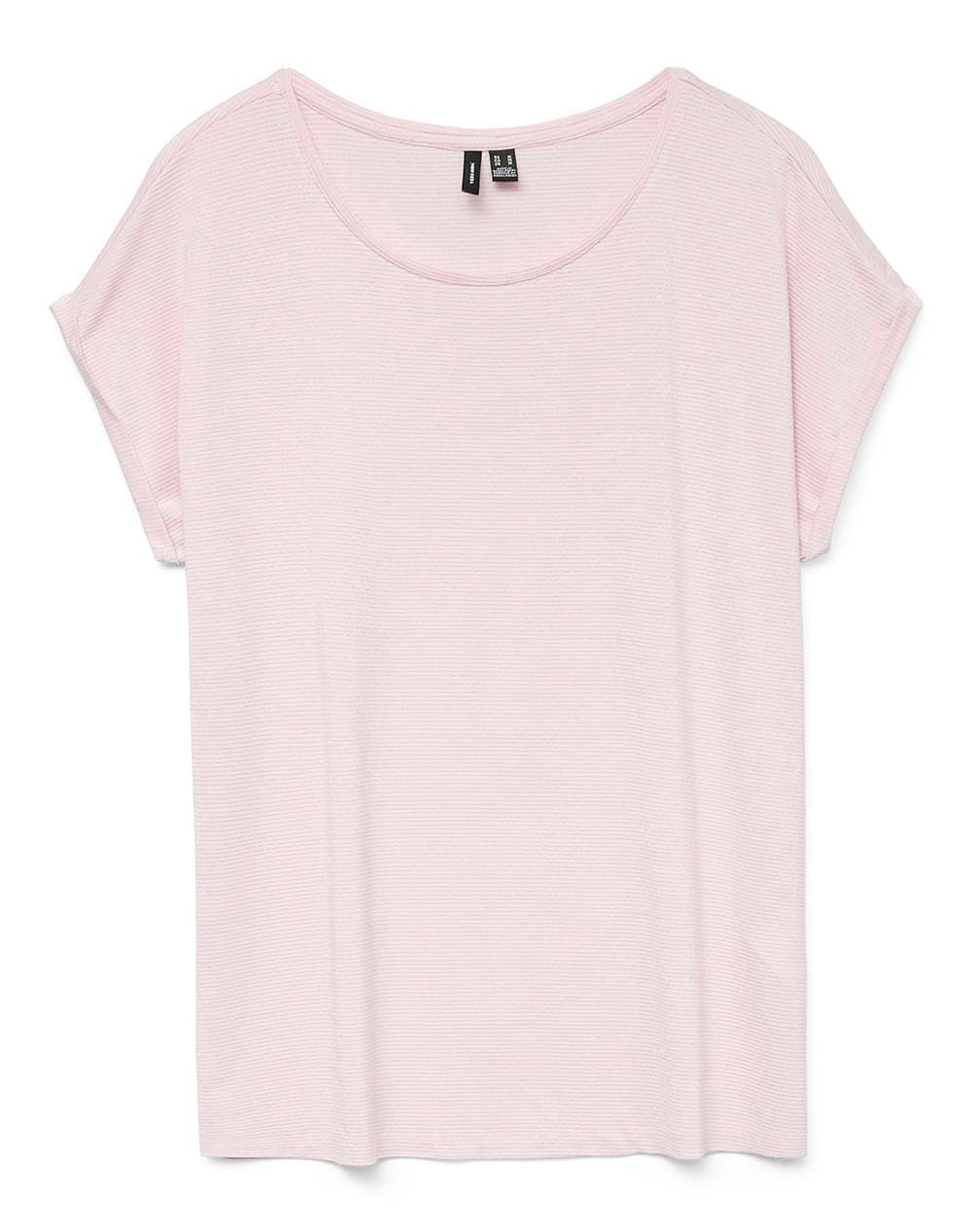 VERO MODA VMLAVA GLITTER SS TOP STRIPE GA JRS NOOS 10250488-Pink LightPink