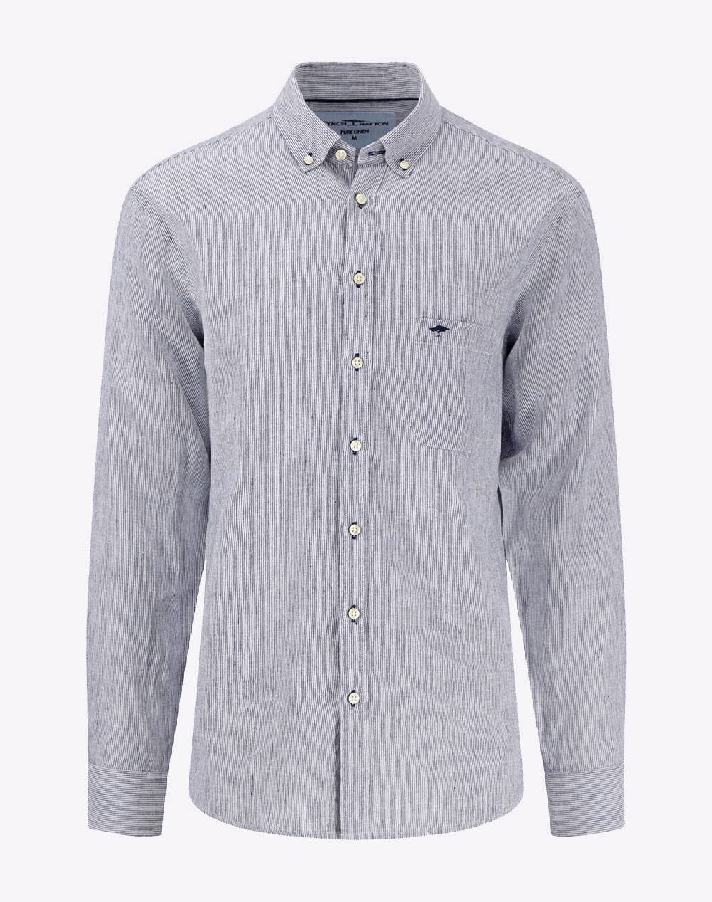 Fynch Hatton Λινό Πουκάμισο της σειράς Striped - 1504 6160 607 Summer Breeze