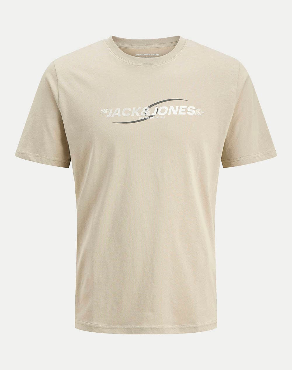 JACK&JONES JCOTARMAC PRINT TEE SS CREW NECK FST 12276408-Pure Cashmere Biege