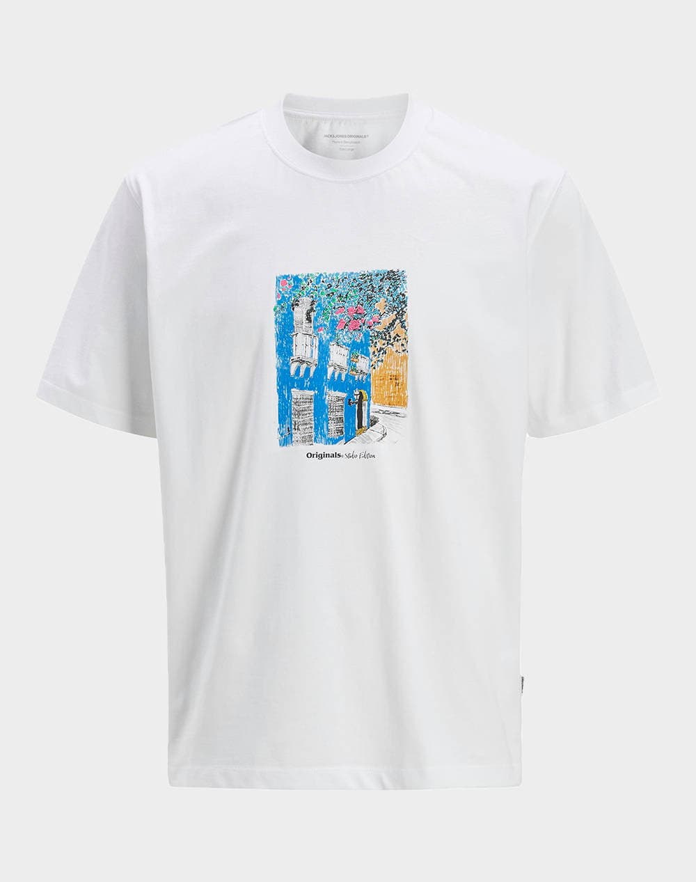 JACK&JONES JORPAROS GRAPHIC FRONT TEE SS CREW 12273494-BRIGHT WHITE White