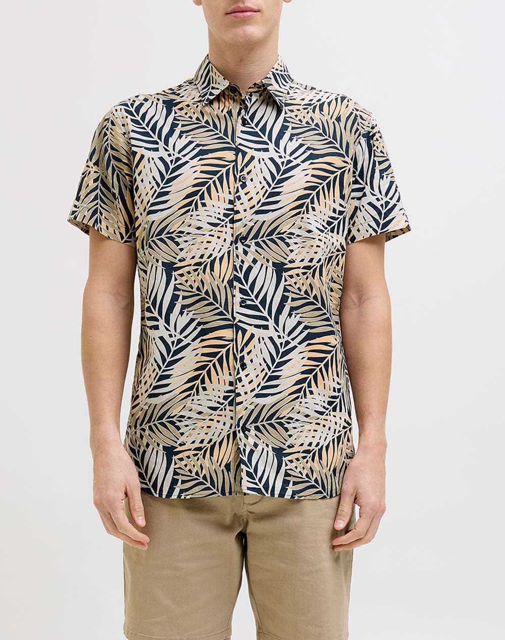 JJREBEL JREBVERDANT POPLIN SHIRT SS 12270271-Sky Captain Mixed