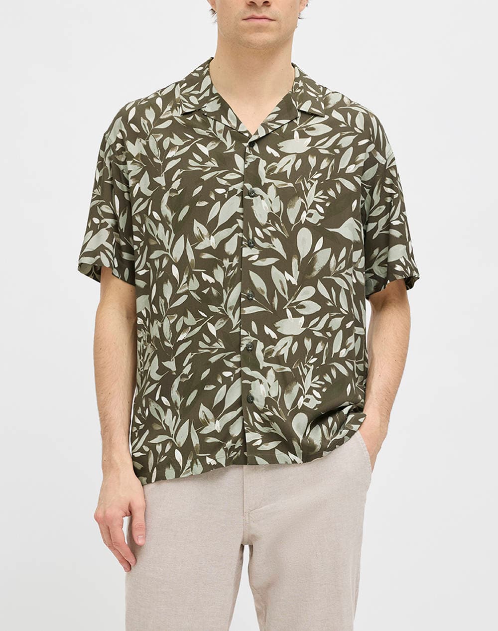 JJ REBEL JREBBERN RESORT SHIRT SS 12270270-Beetle DarkGreen