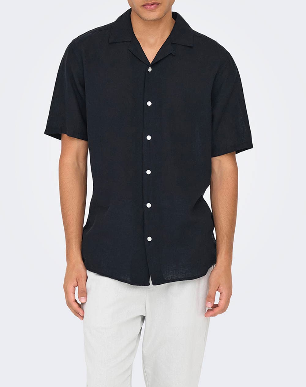 Πουκάμισο με κοντά μανίκια Only & Sons ONSCAIDEN LIFE SS SOL RES LINEN