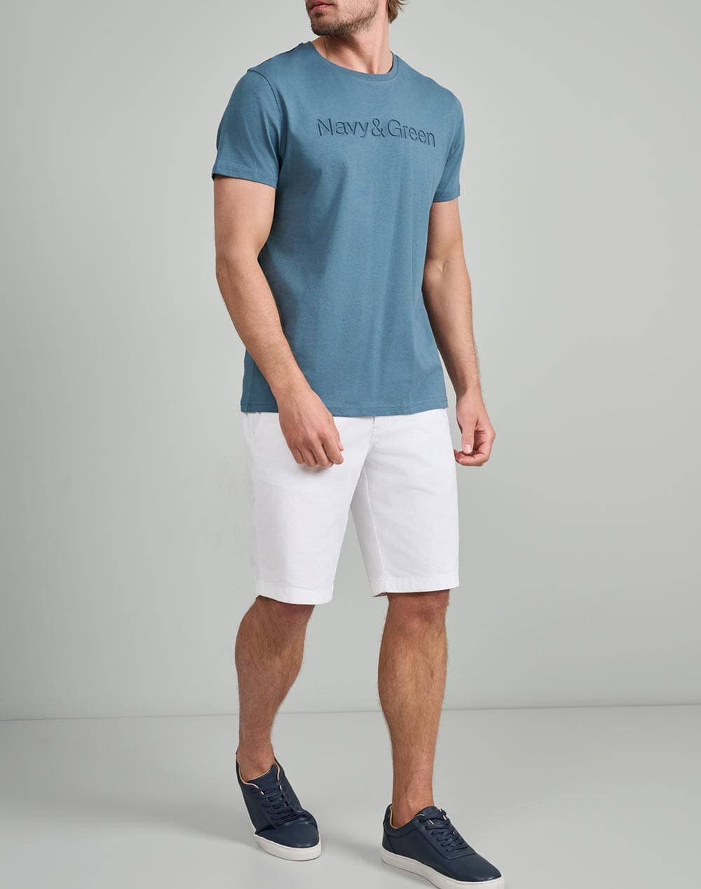 Men's T-Shirts Navy & Green Blue